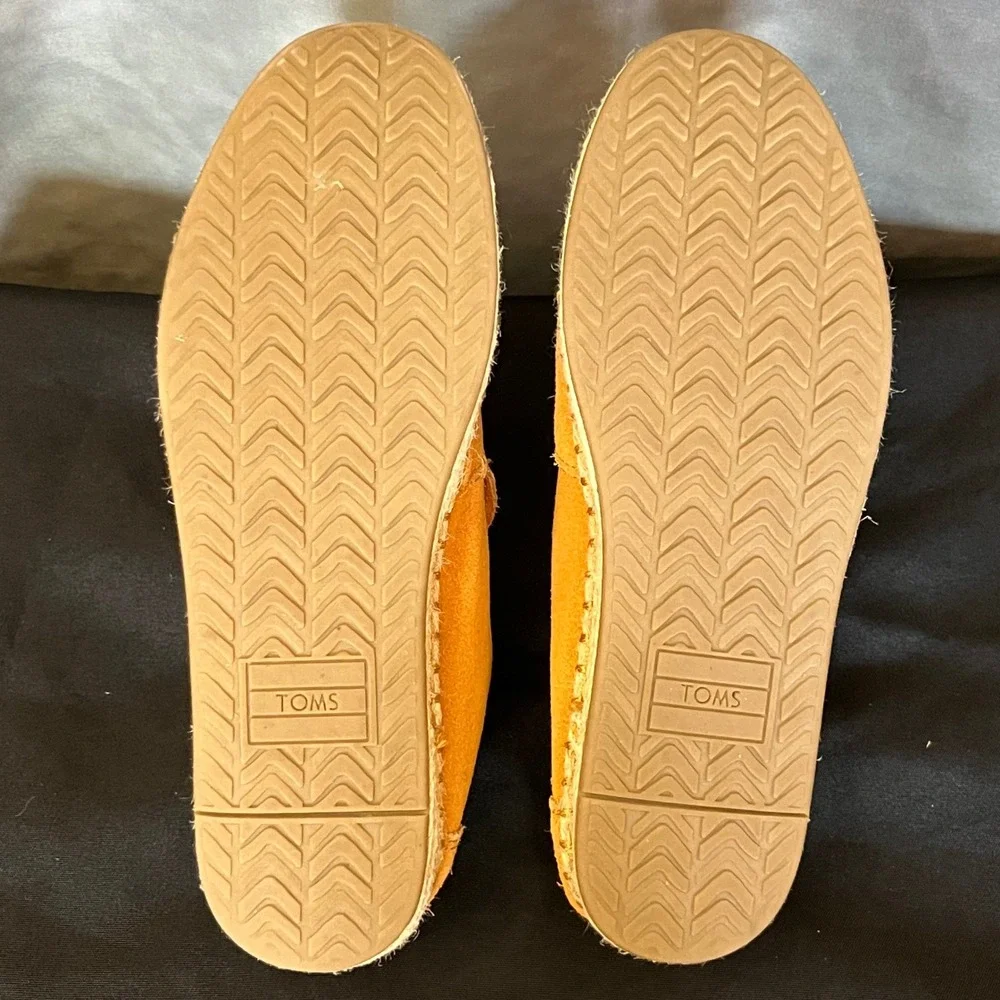 TOMS Deconstructed Alpargata Rope Suede Espadrille with Tassels Orange Size 8.5‎